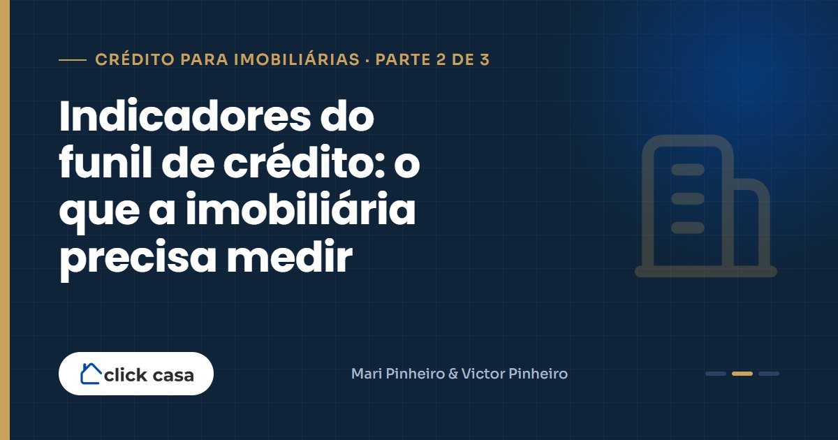 Painel com indicadores do funil de crédito de uma imobiliária